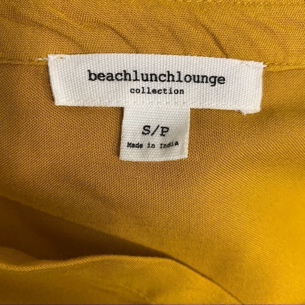 Beach Lunch Lounge Mustard Yellow Aztec Finely Embroidered Boho Dress - S - Picture 15 of 16